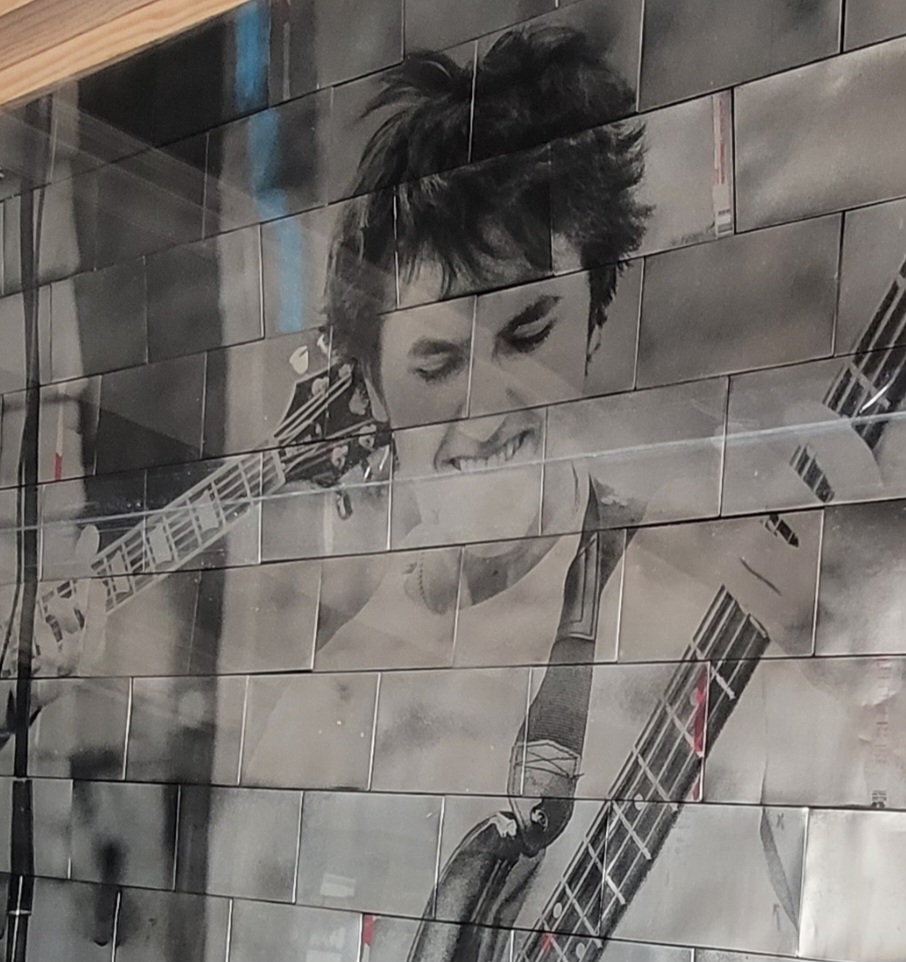 Reclaimed aluminum mosaic artwork by Anderson Mosaics