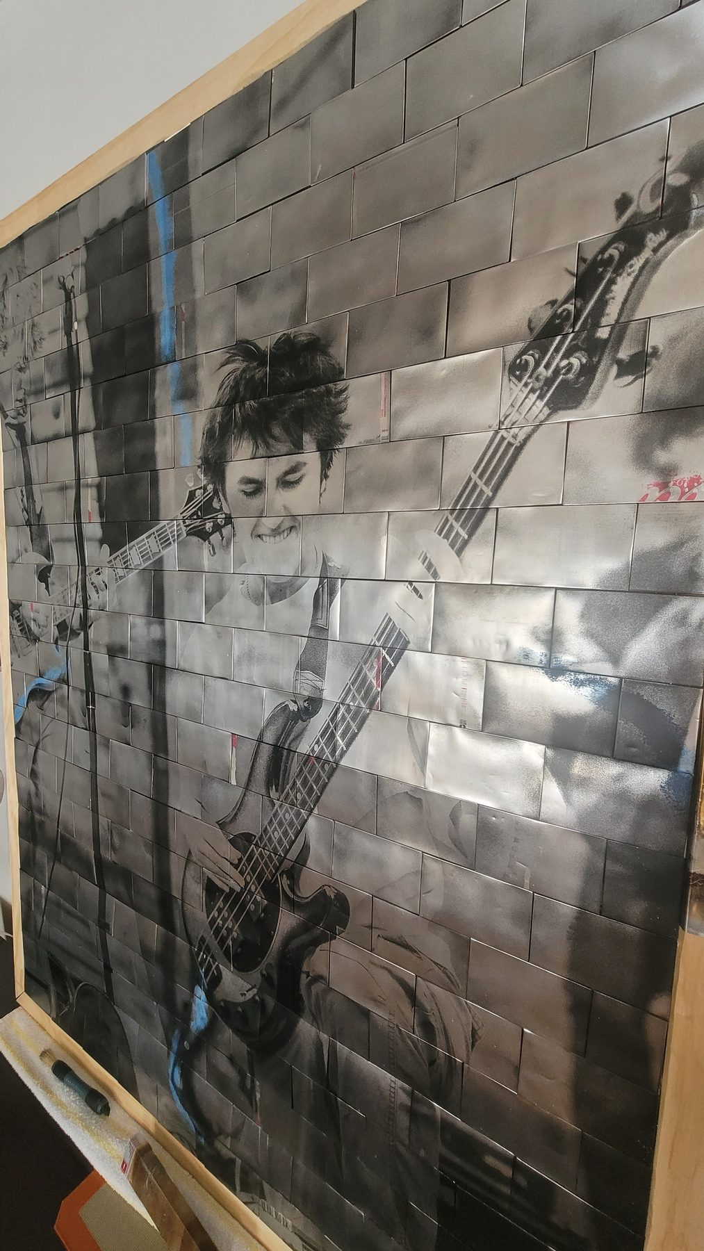Reclaimed aluminum mosaic artwork by Anderson Mosaics